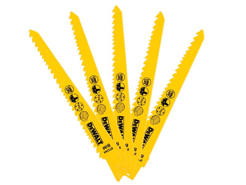 DEWALT Bi-Metal Reciprocating Blade for Wood Cordless 152mm Pack of 5