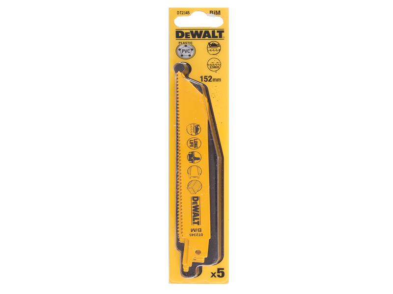 DEWALT Bi-Metal General Purpose Reciprocating Blade 152mm x 10 TPI (Pack 5)