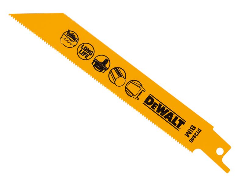 DEWALT Bi-Metal Reciprocating Blade for Metal Cordless 152mm x 18 TPI (Pack 5)