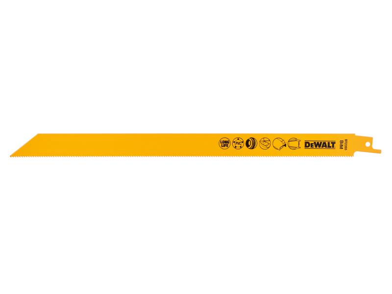 DEWALT Bi-Metal Reciprocating Blade for Metal Rubber & Fibreglass 305mm (Pack 5)