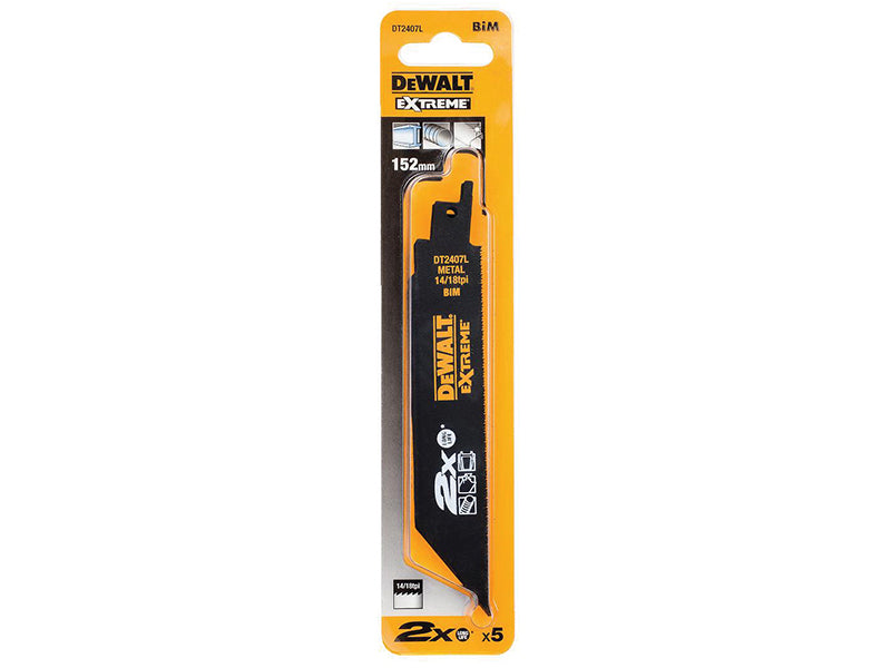 DEWALT 2X Life Reciprocating Blade, Metal Cutting