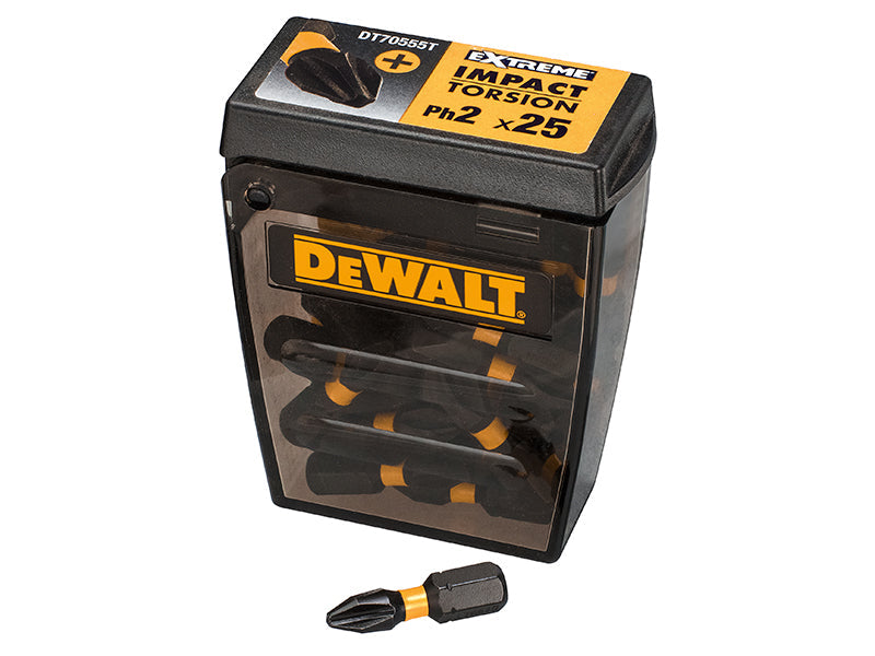 DEWALT Impact Torsion Bits PH2 25mm Tic Tac Display 21 Piece