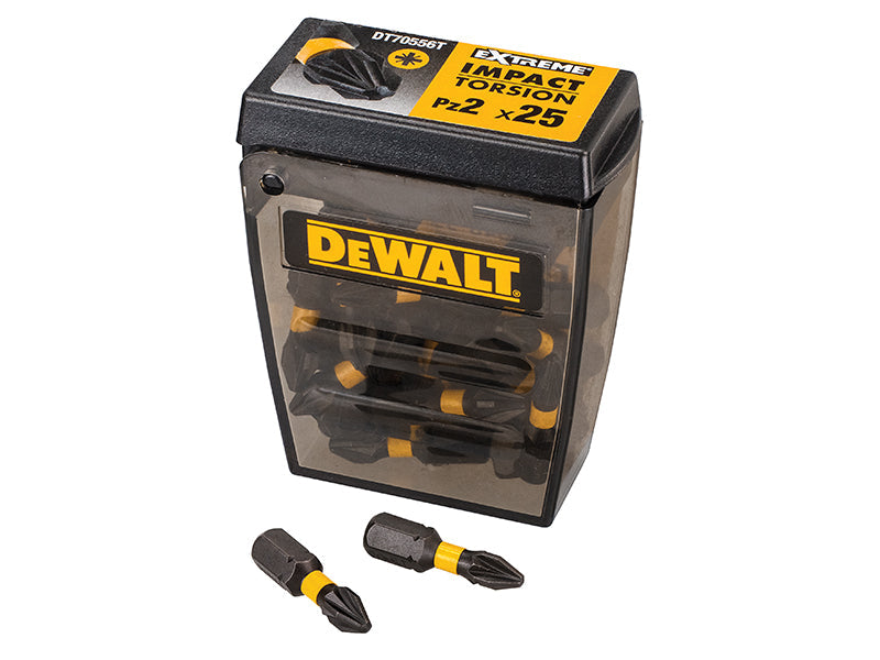 DEWALT Impact Torsion Bits PZ2 25mm Tic Tac Display 21 Piece