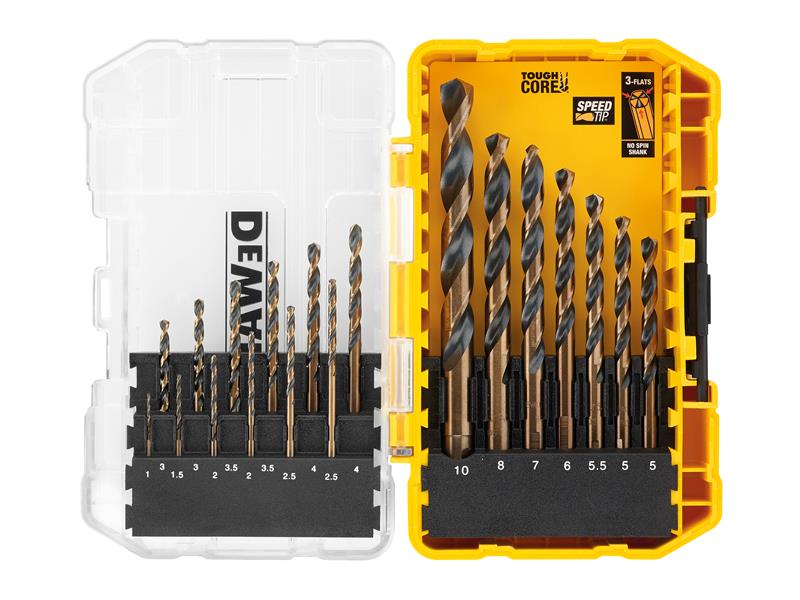 DEWALT DT70728 Black & Gold HSS Drill Set, 19 Piece