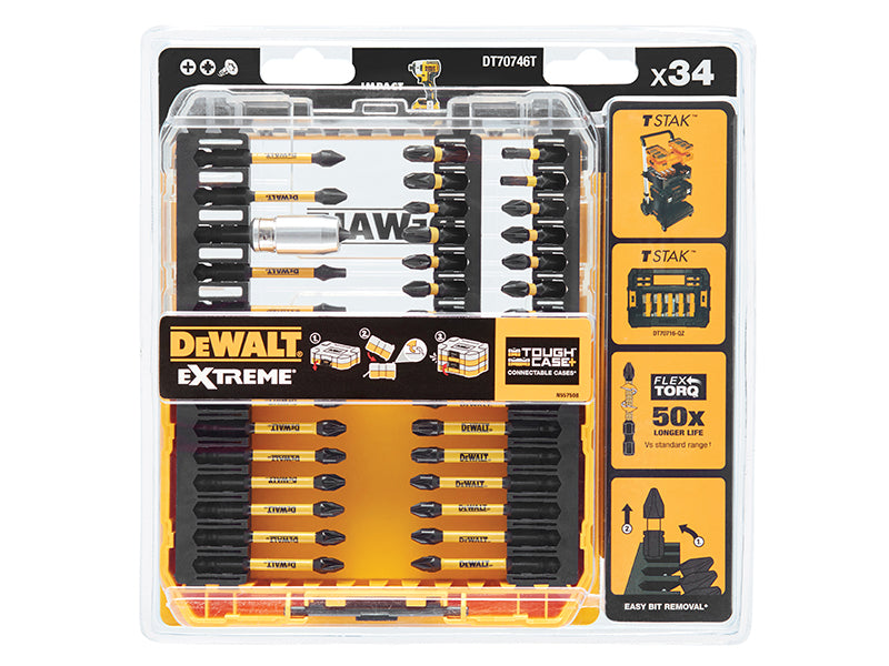 DEWALT DT70746T FLEXTORQ™ Screwdriving Set, 34 Piece