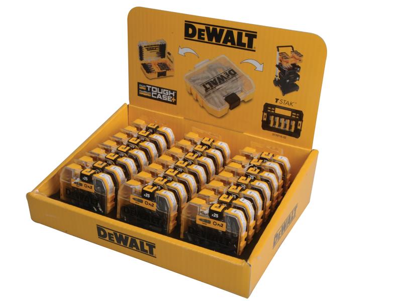 DEWALT PZ2 25mm Standard Tic Tac Display 21 x Packs of 25