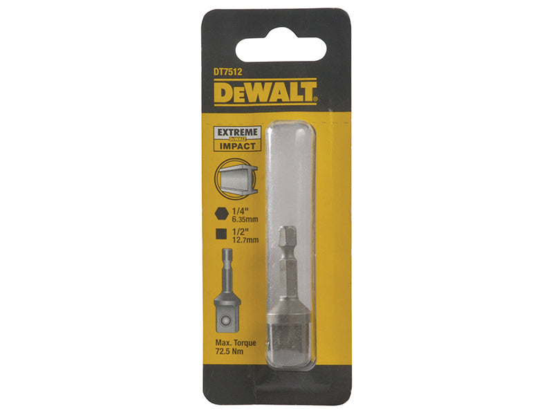 DEWALT DT7512 1/4in Hex to 1/2in Drive Impact Adaptor