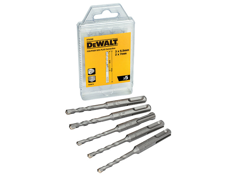 DEWALT DT9398 SDS Plus Drill Bit Set, 5 Piece