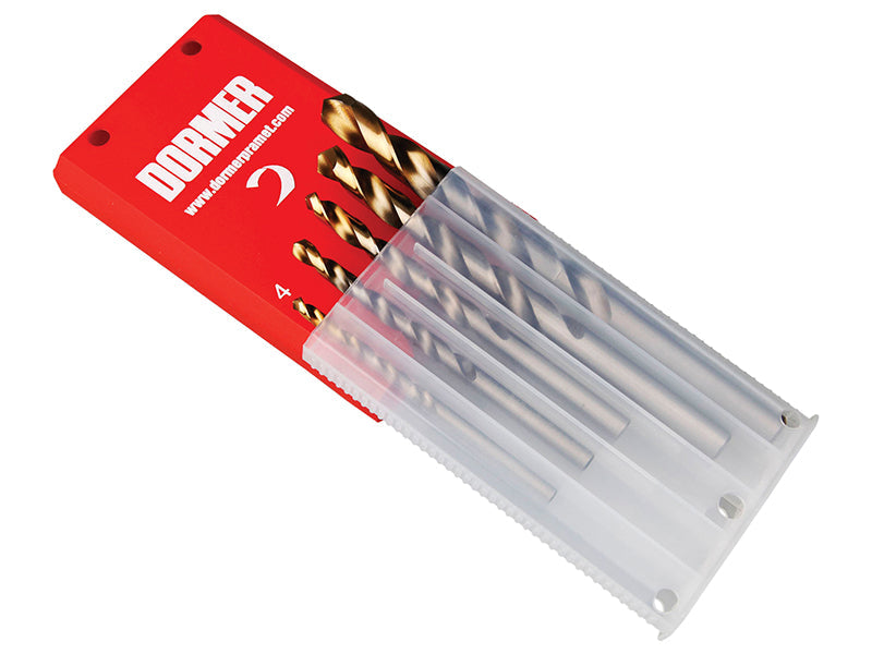 Dormer A08910 Set A002 HSS TiN Coated Jobber Drill Set of 5 4.0-10.0