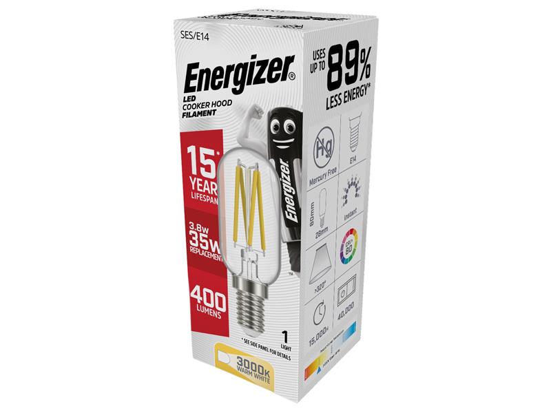 Energizer® LED SES (E14) Cooker Hood Filament Bulb, Warm White 420 lm 3.8W