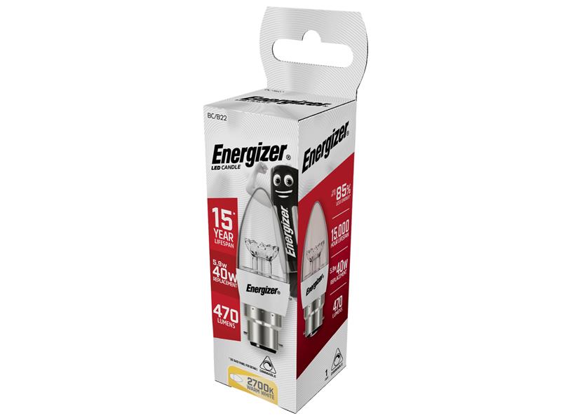 Energizer® LED Clear Candle Dimmable Bulb