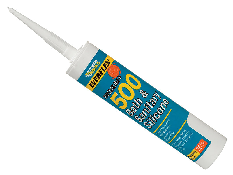 Everbuild 500 Bath & Sanitary Silicone Sealant