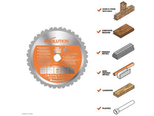 Load image into Gallery viewer, Evolution Multi-Material Mitre Saw Blade