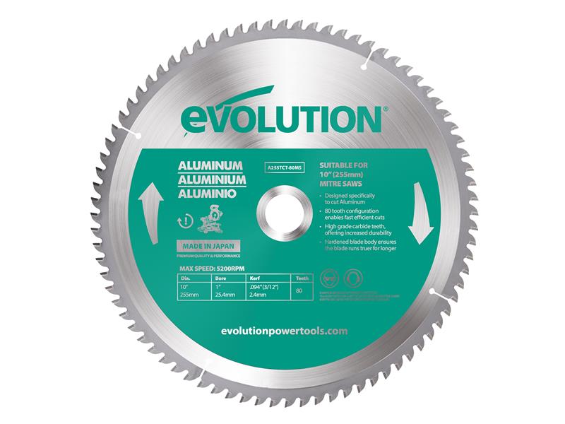 Evolution Aluminium Cutting Mitre Saw Blade