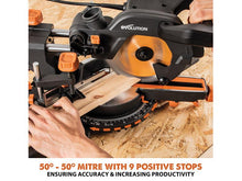 Load image into Gallery viewer, Evolution R185SMS+ 185mm Multi-Material Sliding Mitre Saw 1200W 240V