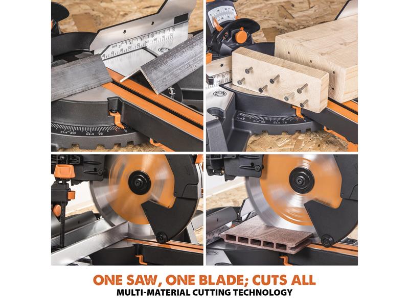 Evolution R255SMS-DB+PRO Mitre Saw + Blade