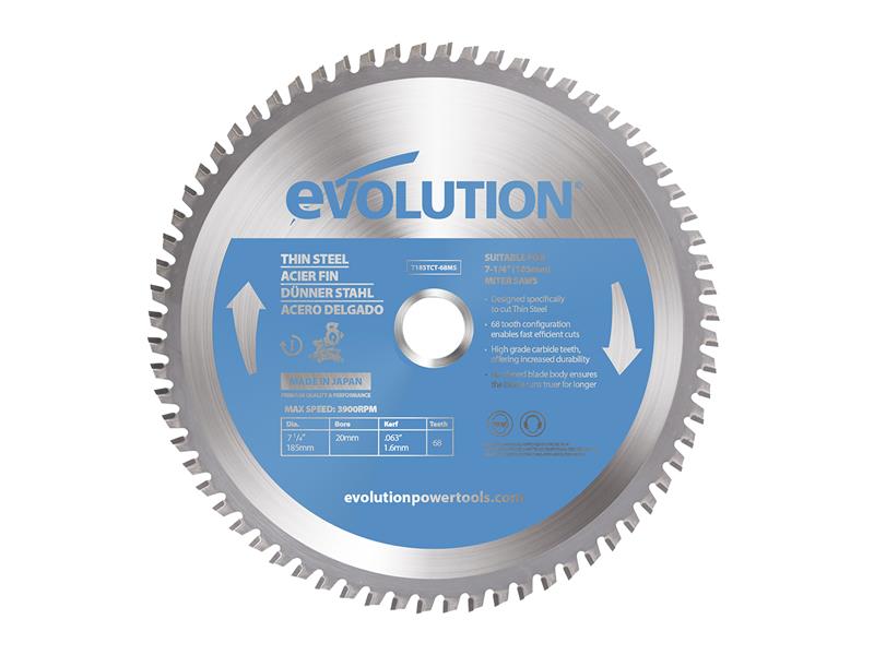 Evolution Thin Steel Cutting Mitre Saw Blade