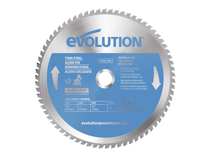 Evolution Thin Steel Cutting Mitre Saw Blade