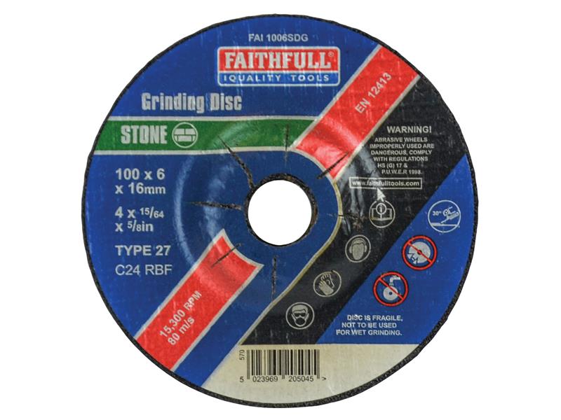 Faithfull Depressed Centre Stone Grinding Disc