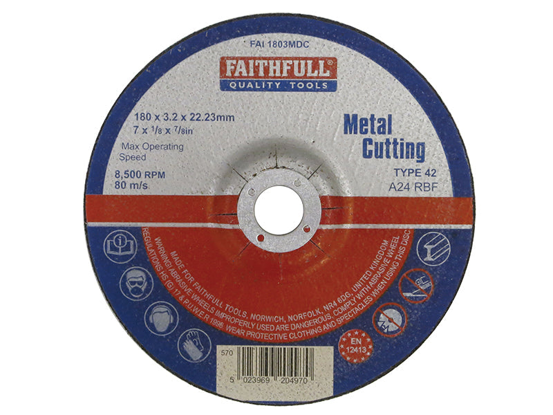 Faithfull Depressed Centre Metal Cut Off Disc