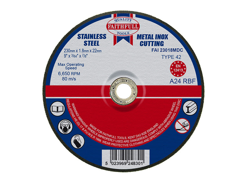 Faithfull Depressed Centre Metal Cut Off Disc