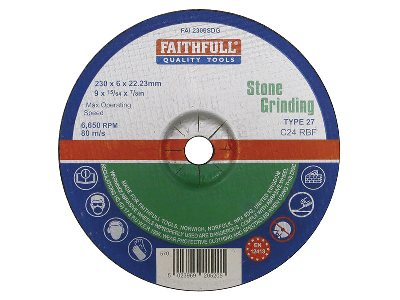 Faithfull Depressed Centre Stone Grinding Disc