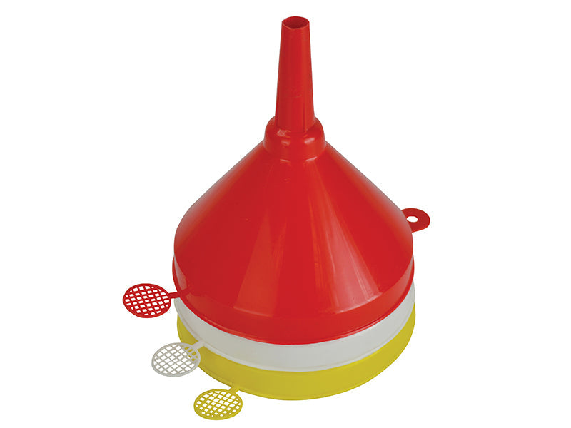 Faithfull Plastic Funnel 150mm Set, 3 Piece