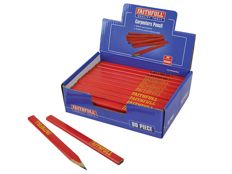 Faithfull Carpenter's Pencils Display