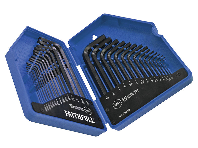 Faithfull Metric/Imperial Hex Key Set, 30 Piece