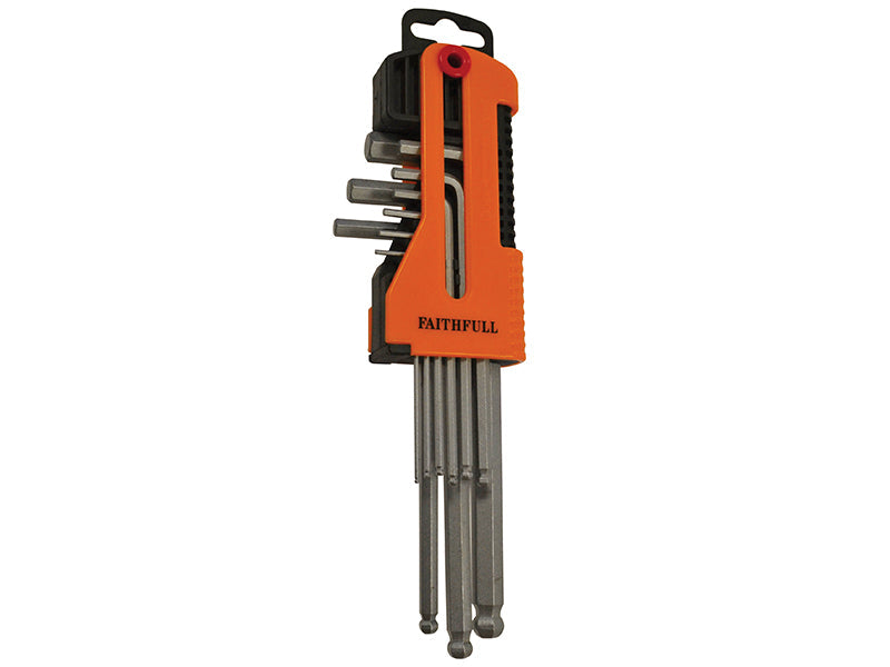 Faithfull Metric Long Arm Ball End Hex Key Set, 9 Piece