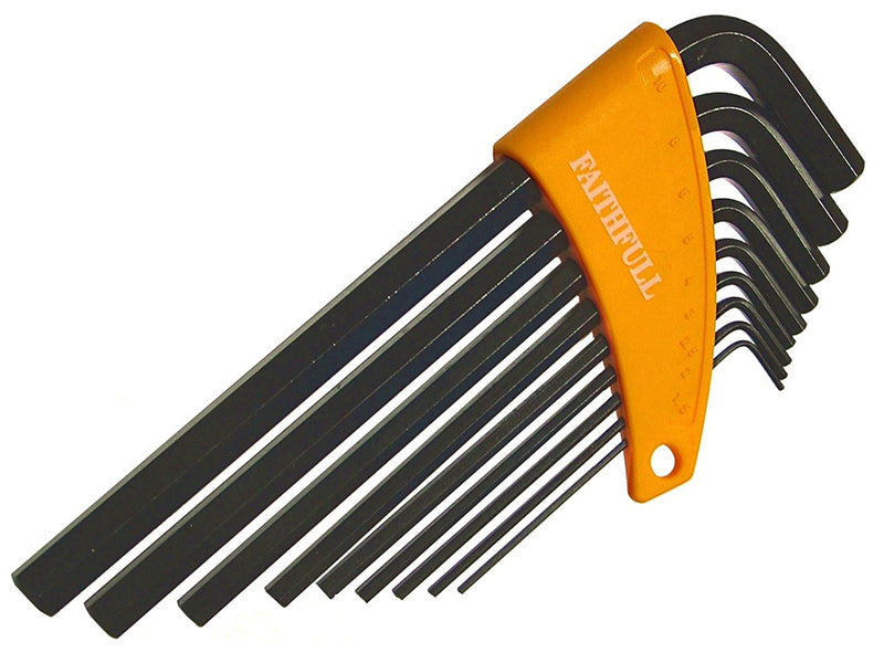 Faithfull Metric Long Arm Hex Key Set, 9 Piece