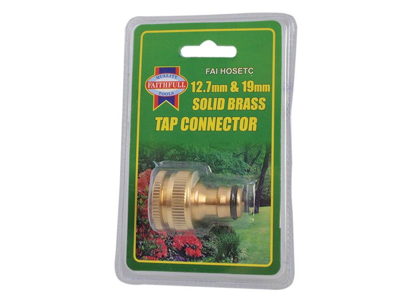 Faithfull Brass Dual Tap Connector 12.5-19mm (1/2 - 3/4in)