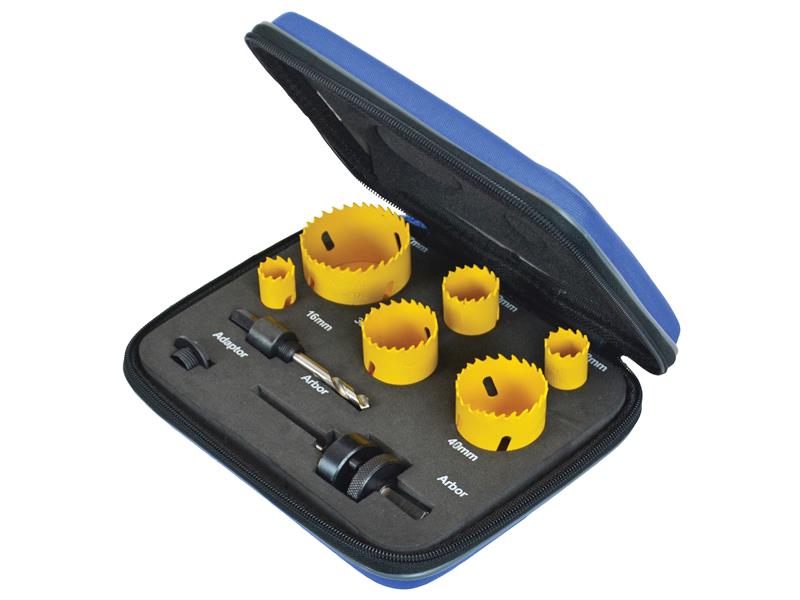 Faithfull Universal Varipitch Holesaw Electrician's Kit, 9 Piece 16-51mm