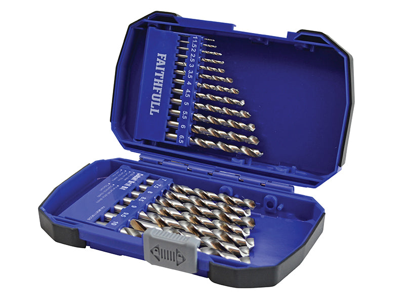 Faithfull Cobalt HSS Drill Set M35 1-10mm 19 Piece