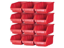 Load image into Gallery viewer, Faithfull 12 Plastic Storage Bins with Wall Mounting Rails