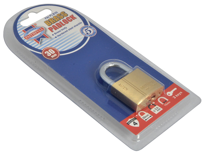 Faithfull Brass Combination Padlock