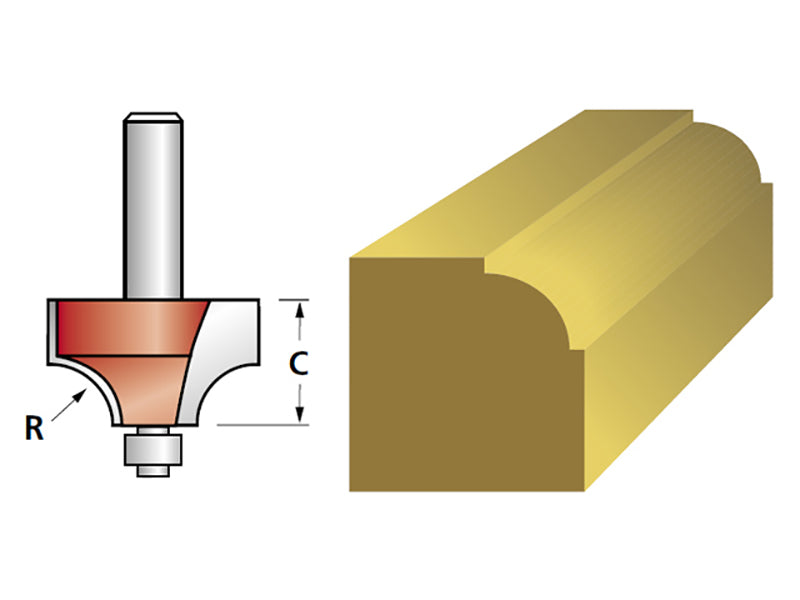 Faithfull Ovolo Cutter, Bearing Guided, 1/4in