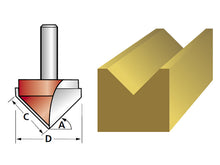 Load image into Gallery viewer, Faithfull Router Bit TCT V-Groove 13.0mm x 19.1mm 1/4in Shank