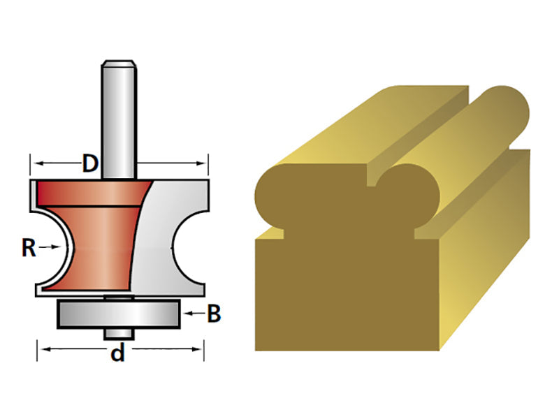 Faithfull Router Bit TCT 3.2mm Corner Bead 1/4in Shank