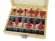 Load image into Gallery viewer, Faithfull 1/4in TCT Router Bit Set, 12 Piece