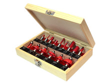 Load image into Gallery viewer, Faithfull 1/2in TCT Router Bit Set, 15 Piece