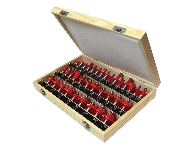 Faithfull 1/2in TCT Router Bit Set, 35 Piece