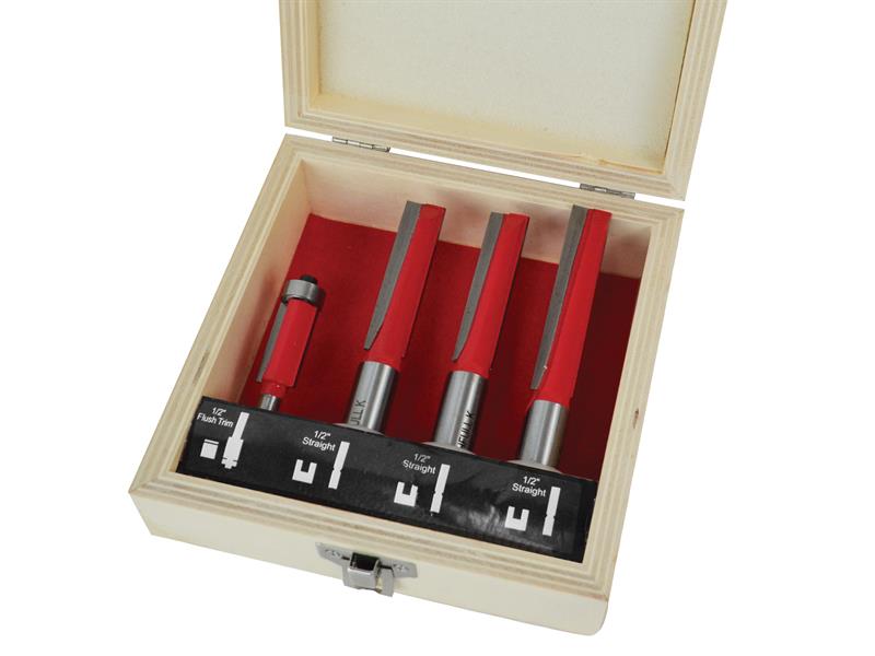 Faithfull Router Bit Set for Worktop Jig, 4 Piece