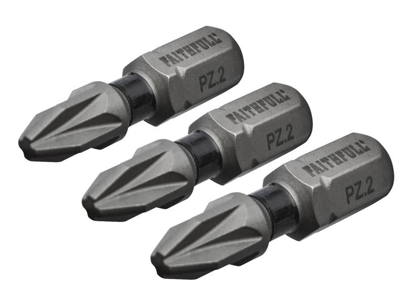 Faithfull Impact Screwdriver Bits, Pozidriv