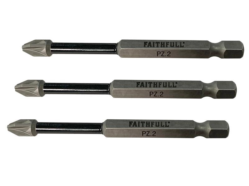 Faithfull Impact Screwdriver Bits, Pozidriv