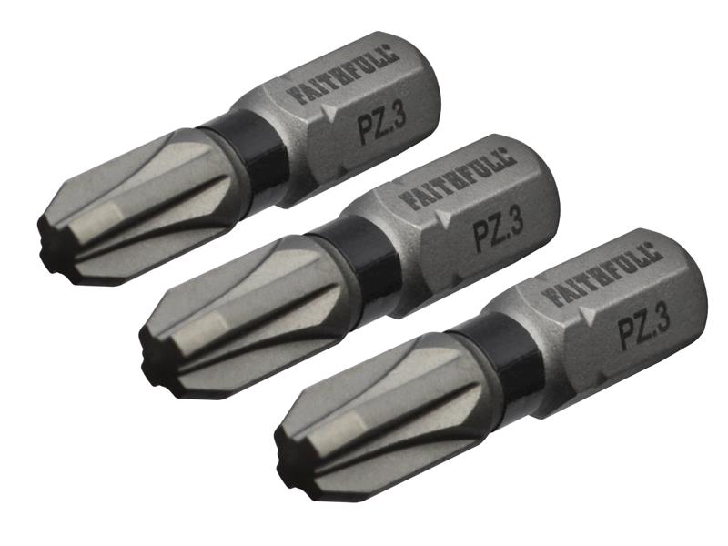 Faithfull Impact Screwdriver Bits, Pozidriv