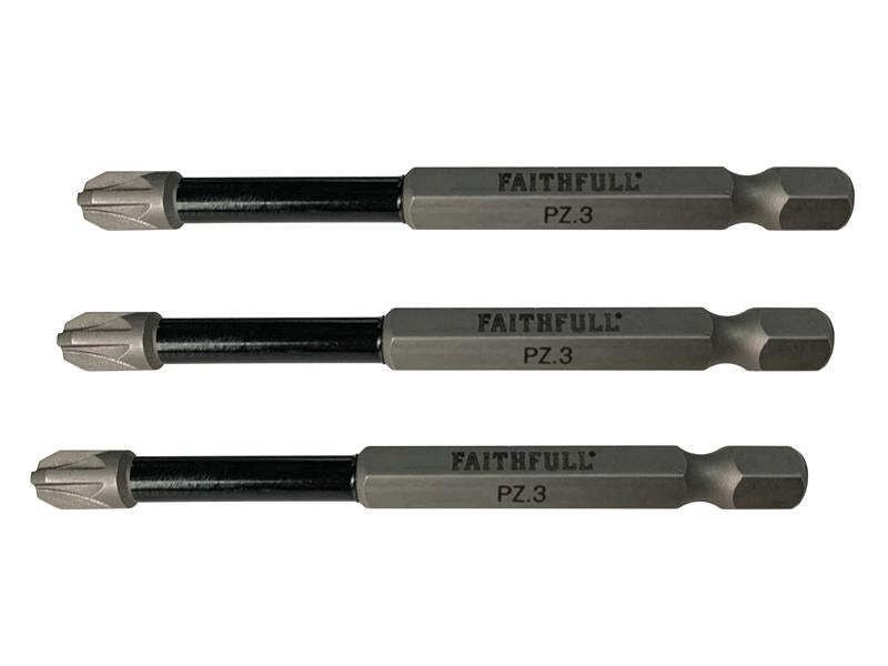 Faithfull Impact Screwdriver Bits, Pozidriv