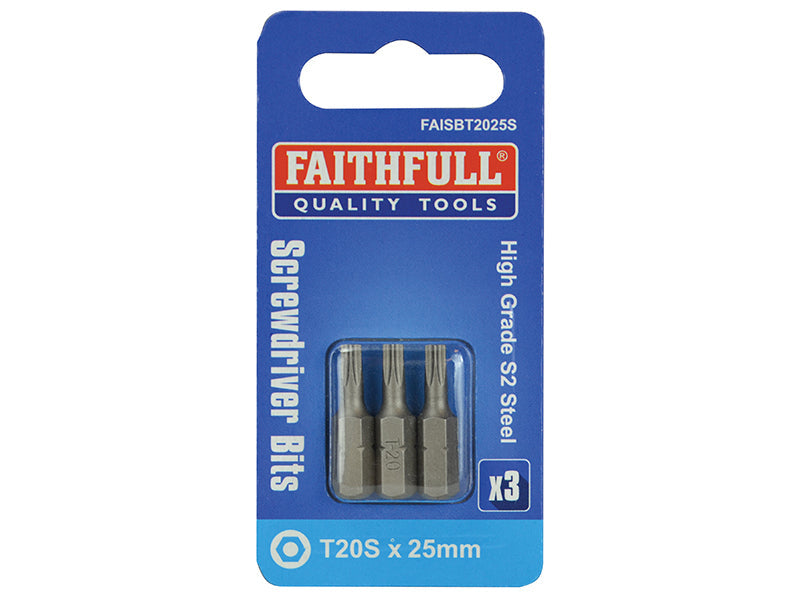 Faithfull Security S2 Grade Steel Screwdriver Bits