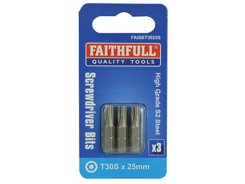 Faithfull Security S2 Grade Steel Screwdriver Bits