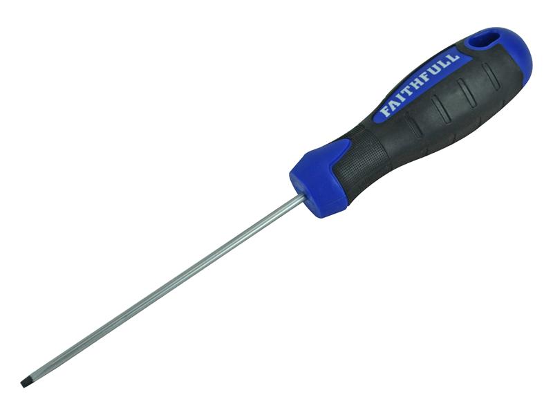 Faithfull Soft Grip Screwdriver, Flared Slotted